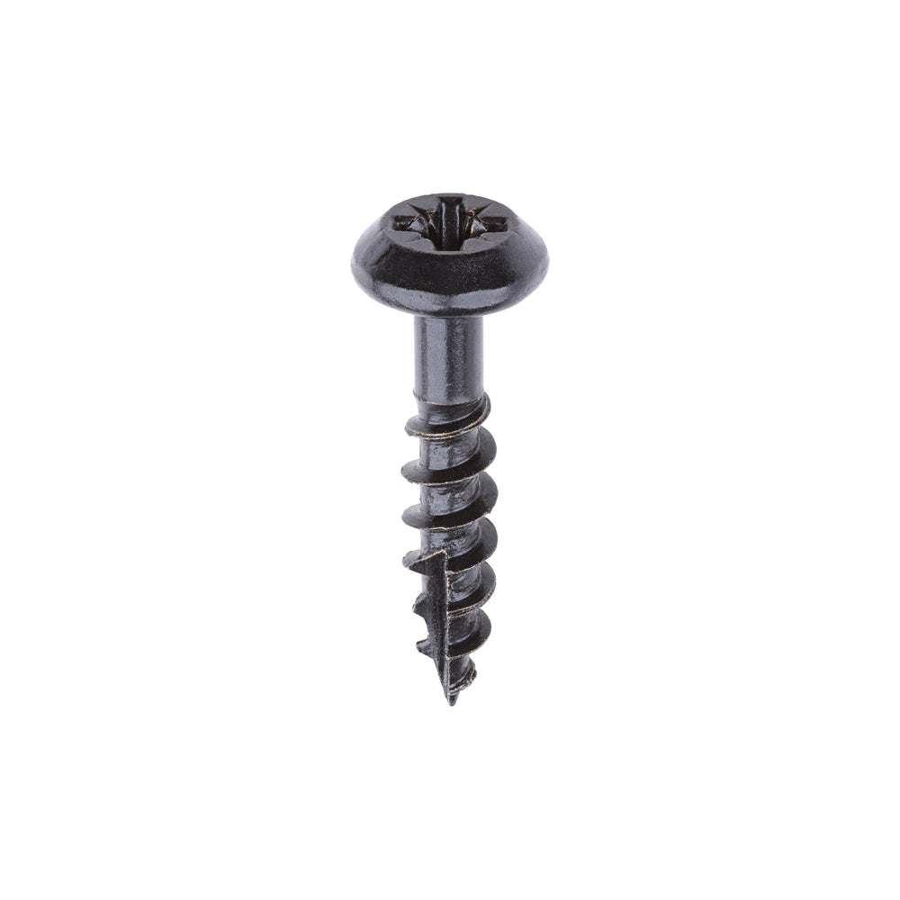Timco Classic Rainwater Screws - PZ - Low Profile Pan - Exterior - Black 5.0 x 25 - 400 Pieces