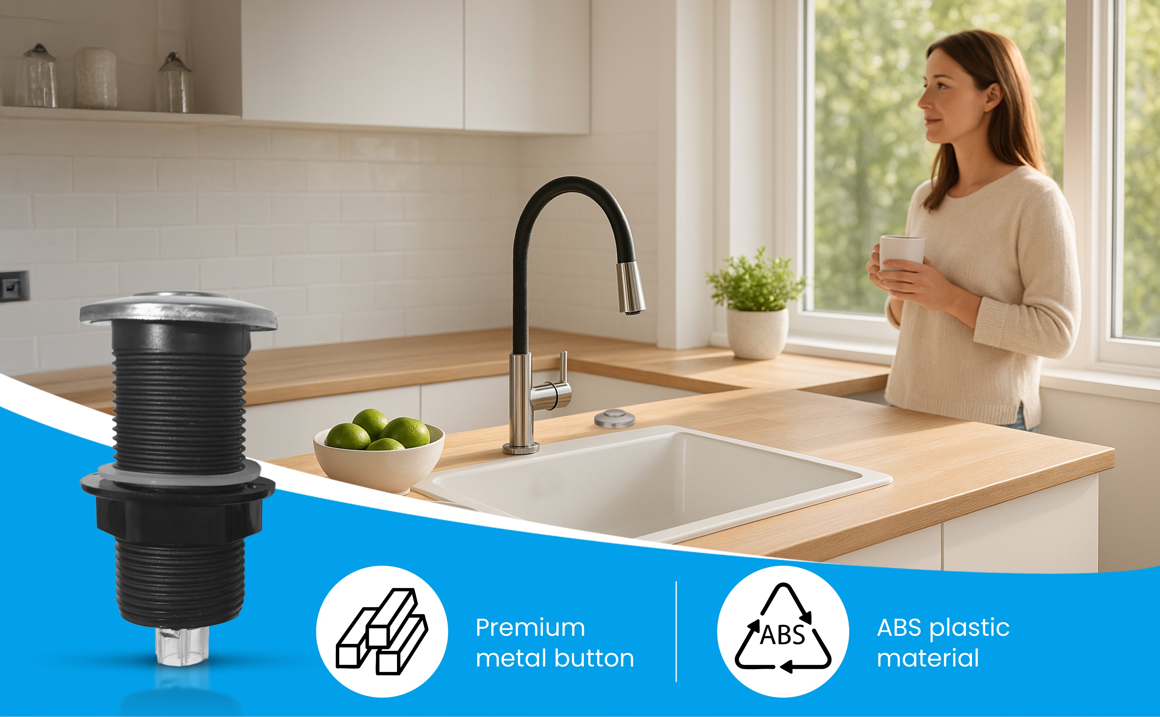 Air Switch Button and Bellow compatible with insinkerator and most major brands