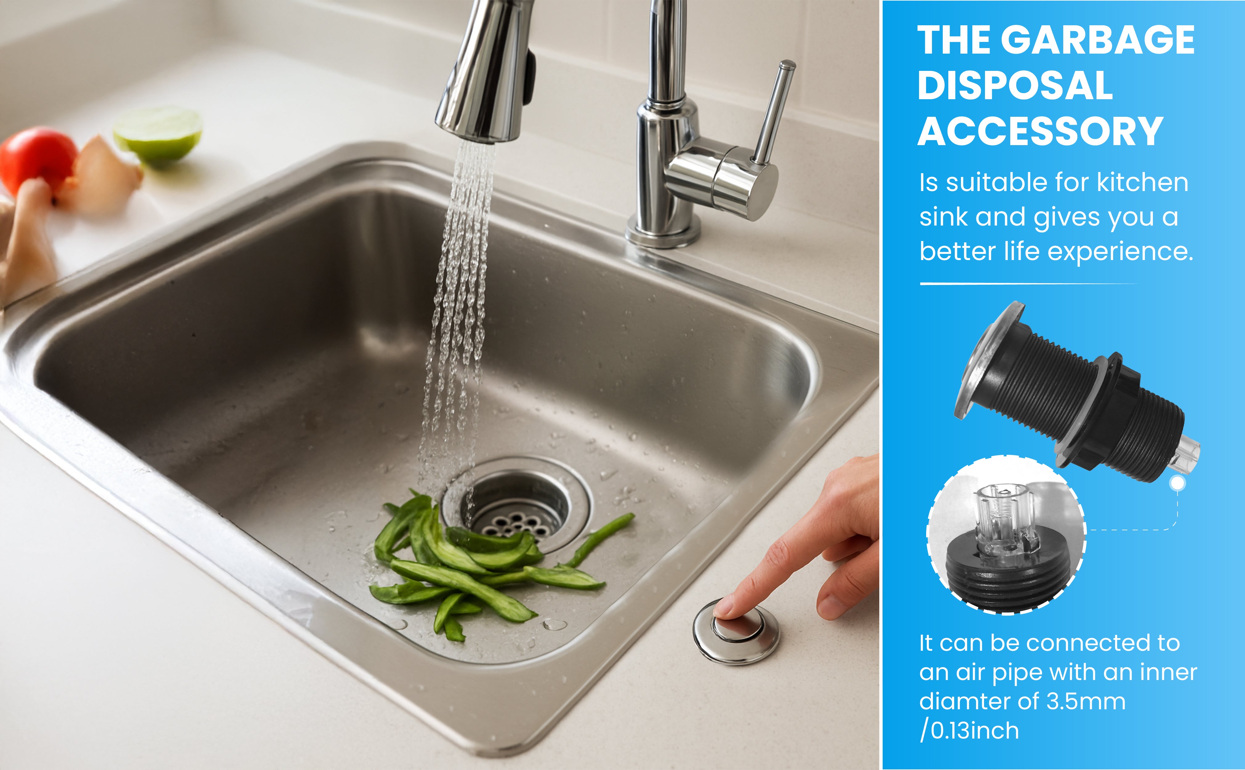 Air Switch Button and Bellow compatible with insinkerator and most major brands