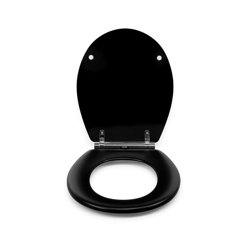 Croydex Lene Wood Flexi-Fix Soft Close Toilet Seat Matt Black WL601121H