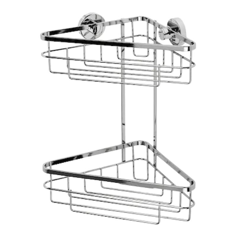 Croydex Brockham Flexi-Fix Two Tier Corner Basket Chrome QM803841