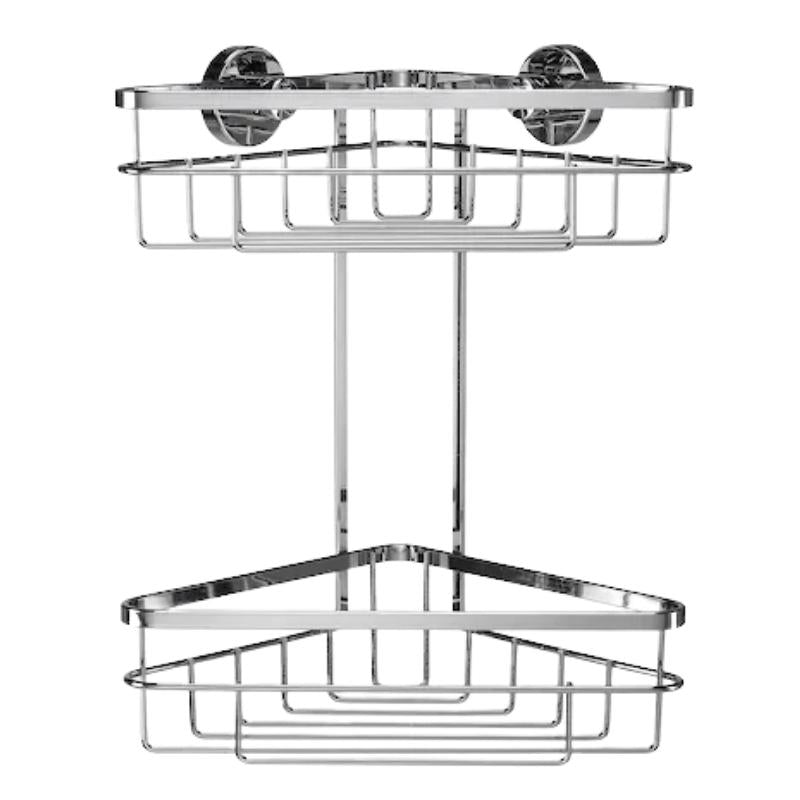 Croydex Brockham Flexi-Fix Two Tier Corner Basket Chrome QM803841