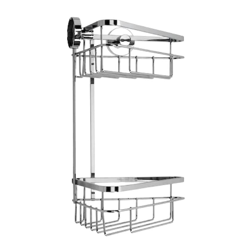 Croydex Brockham Flexi-Fix Two Tier Corner Basket Chrome QM803841