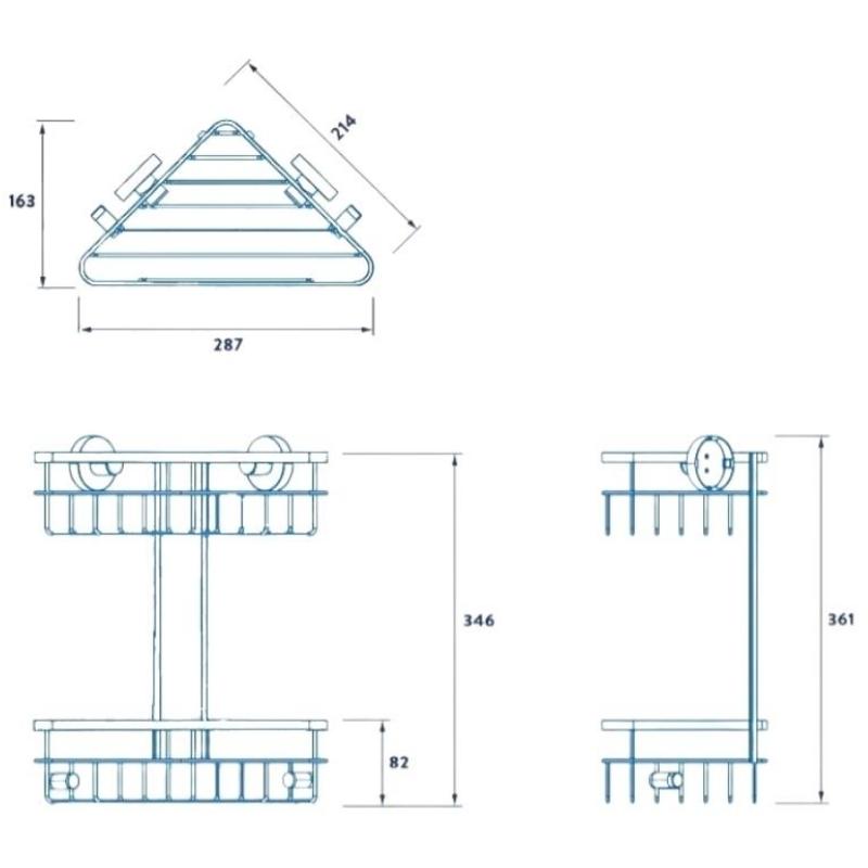 Croydex Brockham Flexi-Fix Two Tier Corner Basket Chrome QM803841