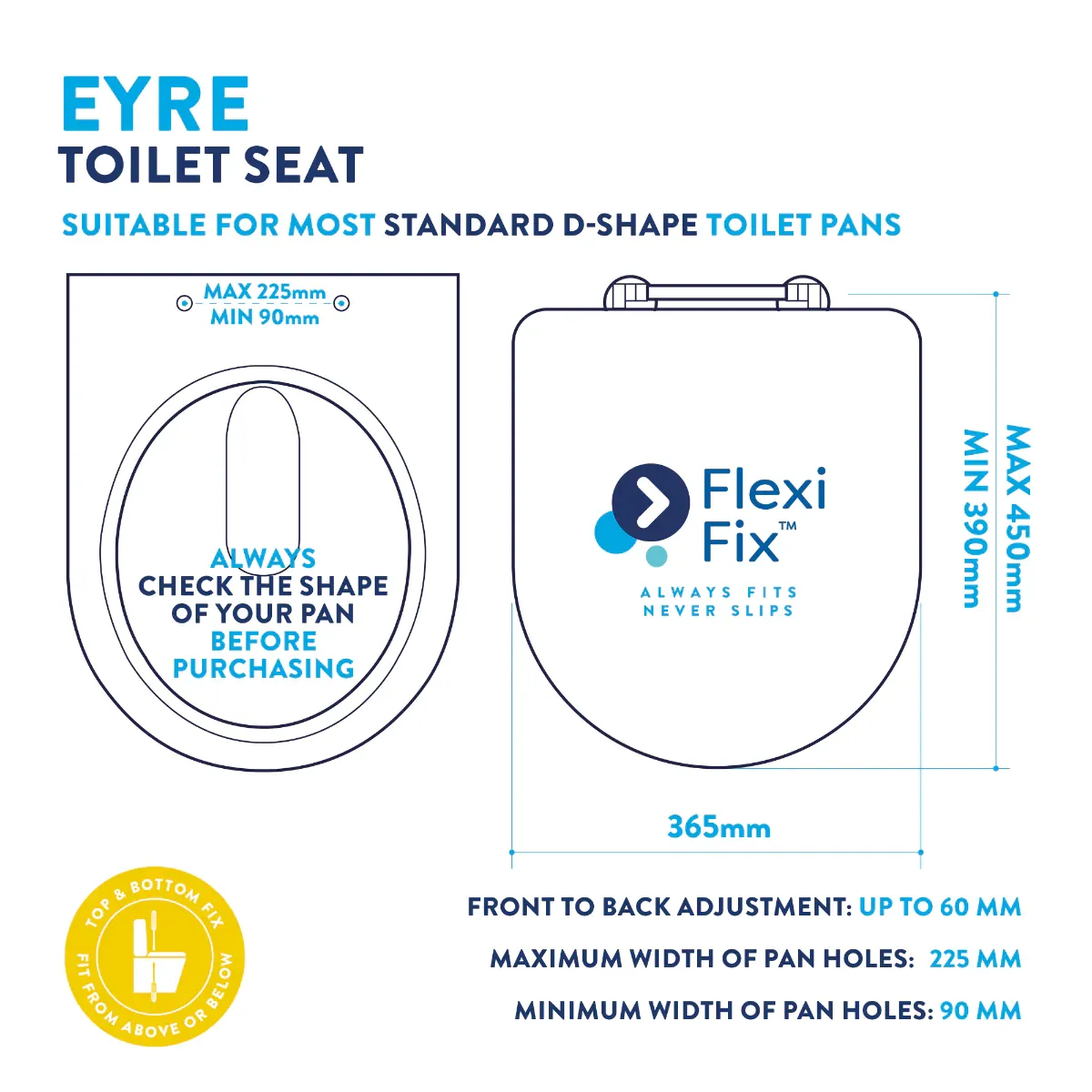 Croydex Eyre Flexi-Fix™ Toilet Seat White WL601522H