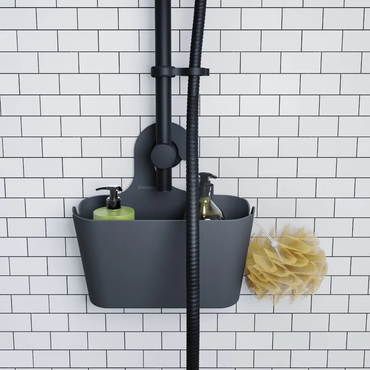 Croydex Hook on Shower Caddy Grey