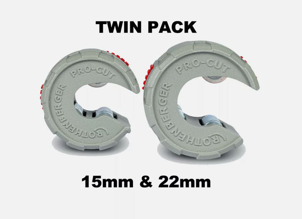 Rothenberger Pro-Cut Copper Tube Cutter 15mm & 22mm Twin Pack
