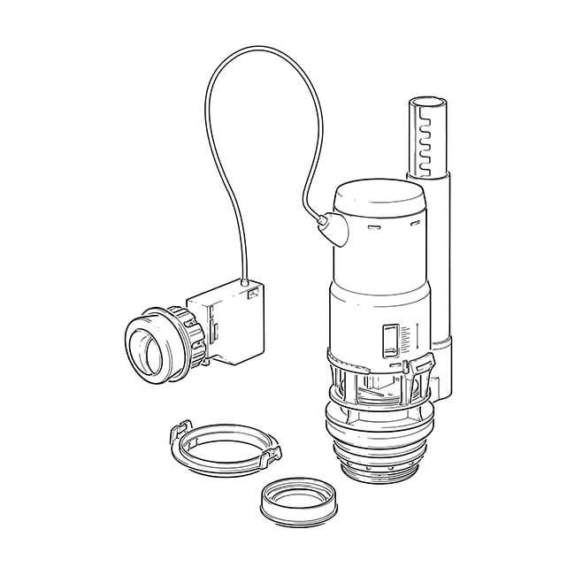 Thomas Dudley 325648 victoria dualflush valve, top, side or front - blue