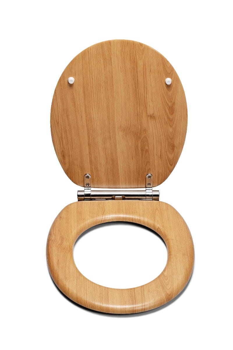 UNBOXED Croydex Hartley Flexi-Fix Soft Close Oak Toilet Seat WL605076H