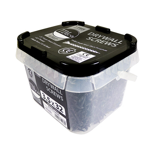 Timco Drywall Metal Stud Plasterboard Screws - PH - Bugle - Fine Thread - Black 3.5 x 32 - 2000 Pieces