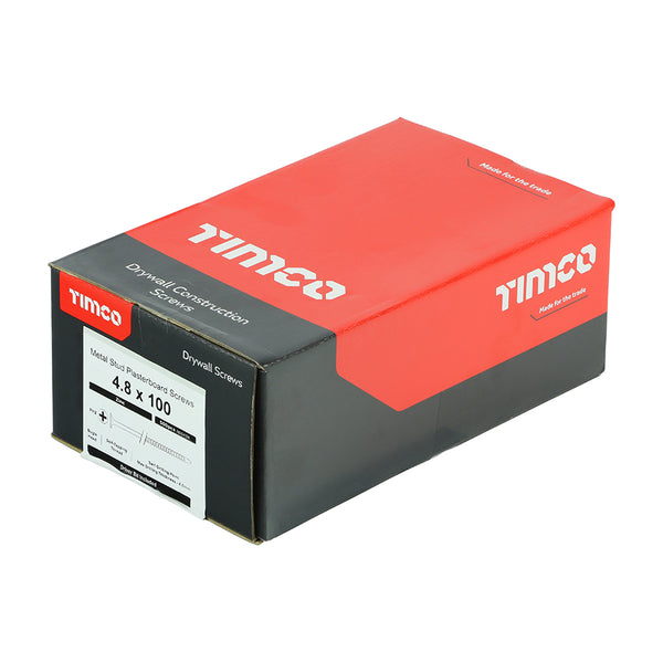 Timco Drywall Metal Stud Plasterboard Screws - PH - Bugle - Self Drilling - Zinc 4.8 x 100 - 500 Pieces