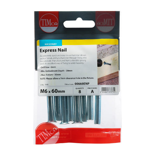 Timco Express Nails - Zinc 6.0 x 60 - 8 Pieces