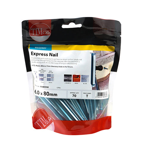 Timco Express Nails - Zinc 6.0 x 80 - 70 Pieces