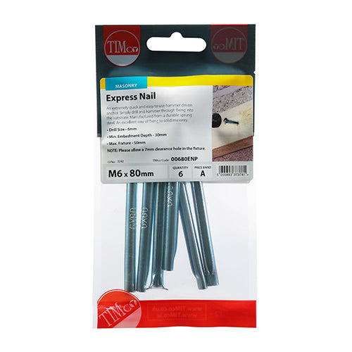 Timco Express Nails - Zinc 6.0 x 80 - 6 Pieces