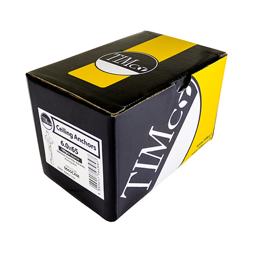 Timco Ceiling Anchors - Zinc 6.0 x 40 - 100 Pieces