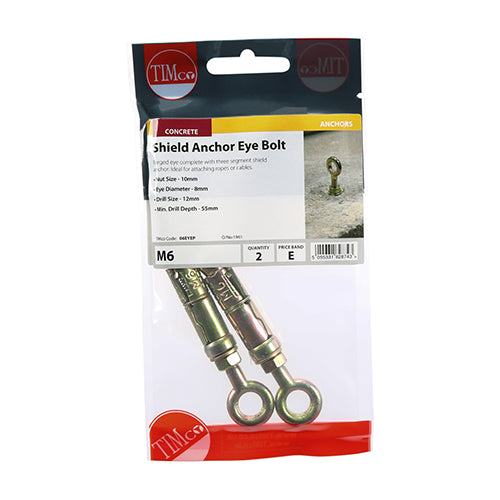 Timco Forged Eyes with Shield Anchors - Yellow M6
