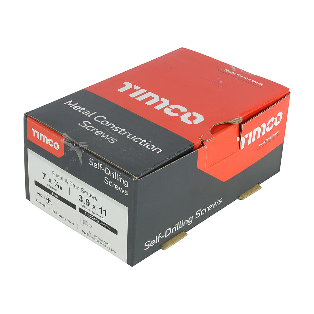 Timco Metal Construction Sheet & Stud Screws - PH - Pan - Self-Drillin ...