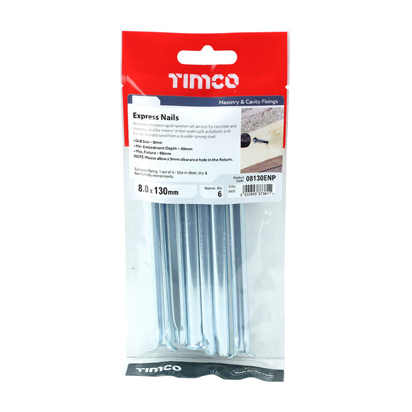 Timco Express Nails - Zinc 8.0 x 130 - 6 Pieces