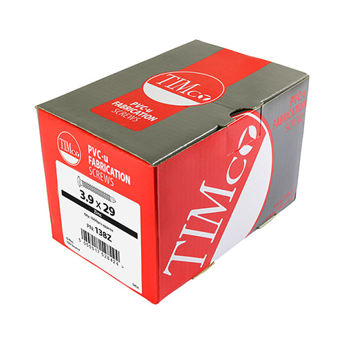 Timco Window Fabrication Screws - Friction Stay - Shallow Pan Countersunk - PH - Self-Tapping - Self-Drilling Point - Zinc 3.9 x 29 - 1000 Pieces