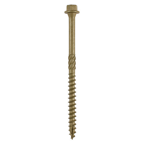 Timco Timber Frame Construction & Landscaping Screws - Hex - Exterior - Green Organic 6.7 x 175 - 50 Pieces