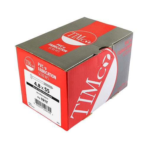 Timco Element Screws - Shallow Pan Countersunk - PH - Self-Tapping Thread - AB Point - Yellow 4.8 x 95 - 200 Pieces