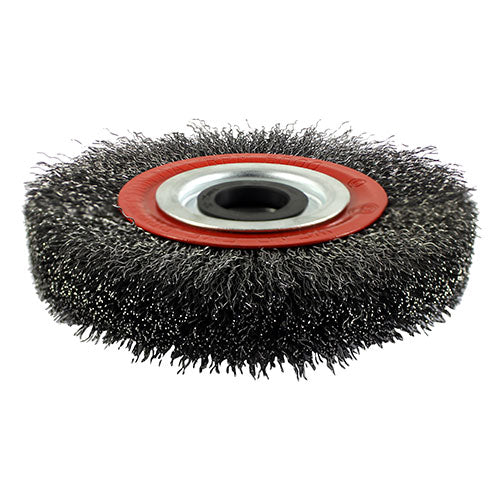 Timco Wheel Brush with Plastic Reducer Set - Crimped Steel Wire 200mm