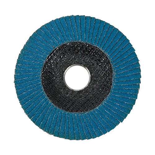 Timco Set of Flap Discs - Zirconium - Type 29 Conical - P40 Grit 115 x 22.23 - 10 Pieces