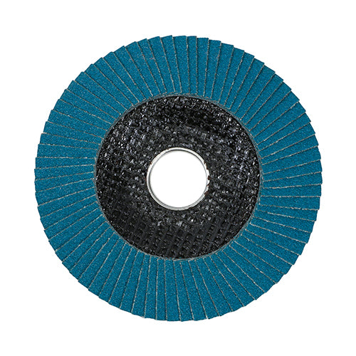 Timco Set of Flap Discs - Zirconium - Type 29 Conical - P80 Grit 115 x 22.23 - 10 Pieces