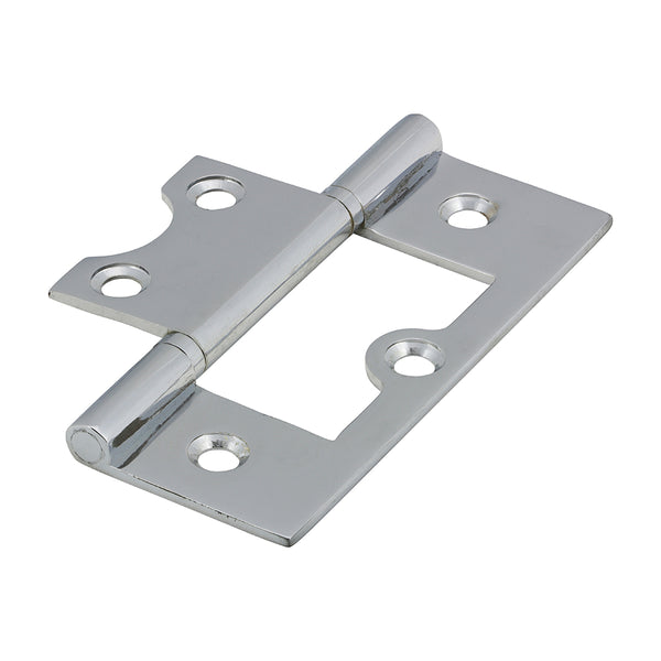 Timco Plain Bearing Flush Hinges - Solid Brass - Polished Chrome 75 x 50