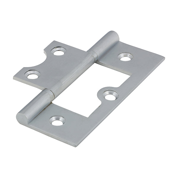 Timco Plain Bearing Flush Hinges - Solid Brass - Satin Chrome 75 x 50