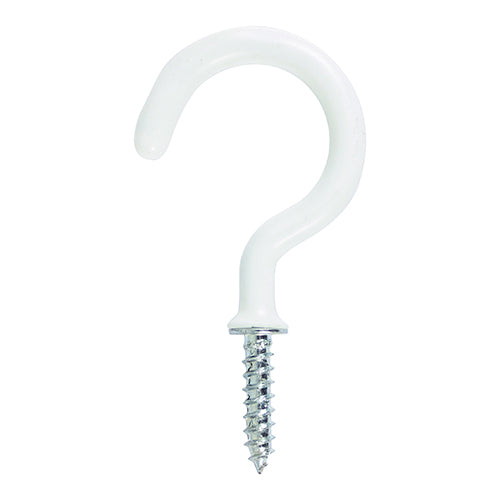 Timco Cup Hooks - Round - White 25mm - 6 Pieces