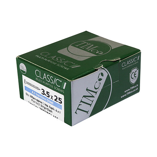 Timco Classic Multi-Purpose Screws - PZ - Double Countersunk - A2 Stainless Steel 3.0 x 12 - 200 Pieces