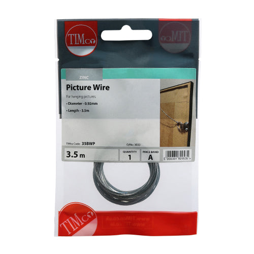 Timco Picture Wire - Zinc 0.92Dia x 3.6M