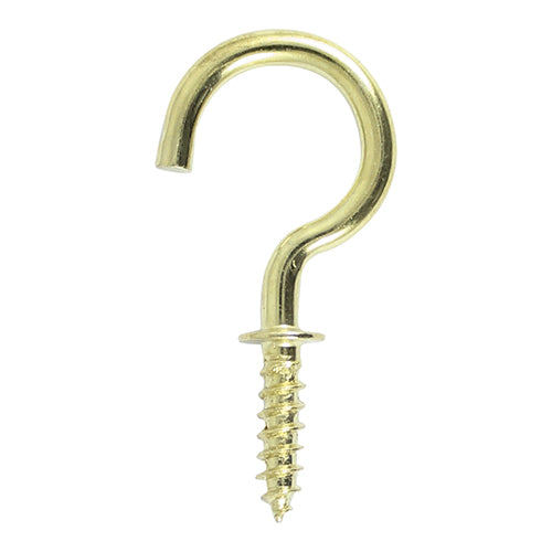 Timco Cup Hooks - Round - Electro Brass 38mm - 5 Pieces