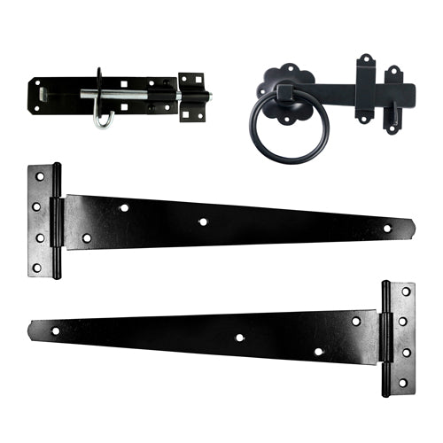 Timco Side Gate Kit - Ring Latch - Black 18"