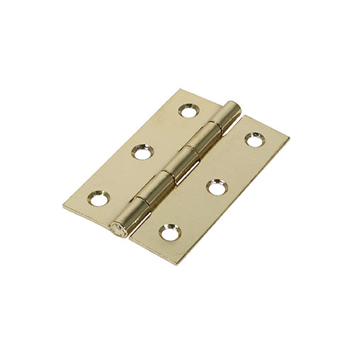 Timco Butt Hinge - Fixed Pin (1838) - Electro Brass 75 x 50