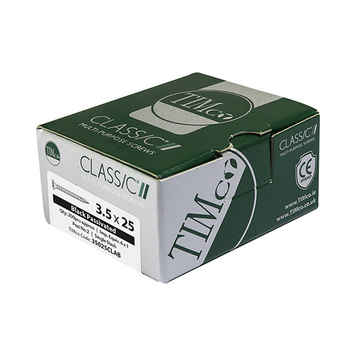Timco Classic Multi-Purpose Screws - PZ - Double Countersunk - Exterior - Black Organic 5.0 x 30 - 200 Pieces