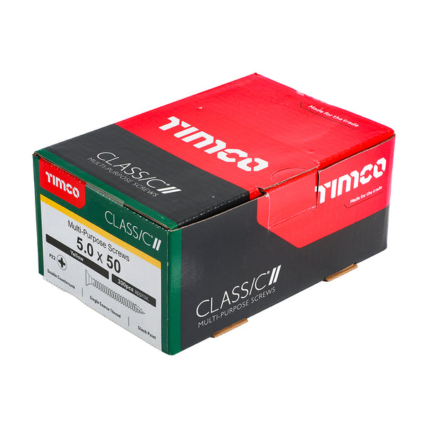 Timco Classic Multi-Purpose Screws - PZ - Double Countersunk - Yellow 5.0 x 50 - 200 Pieces