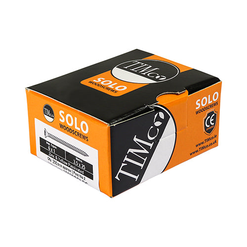 Timco Solo Chipboard & Woodscrews - PZ - Double Countersunk - Yellow 6.0 x 200 - 100 Pieces