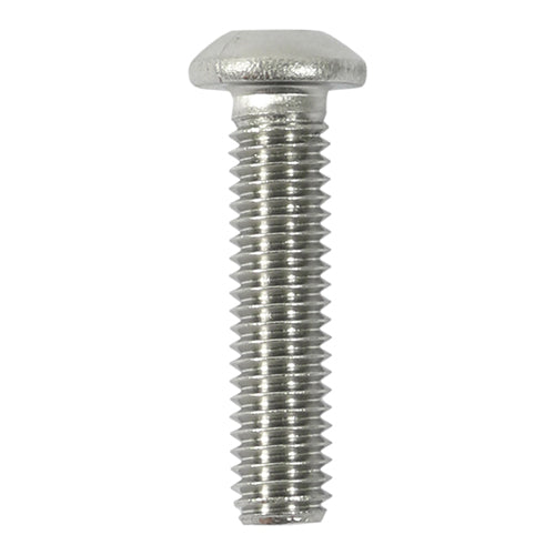 Timco Socket Screws - Button - A2 Stainless Steel M6 x 12 - 10 Pieces