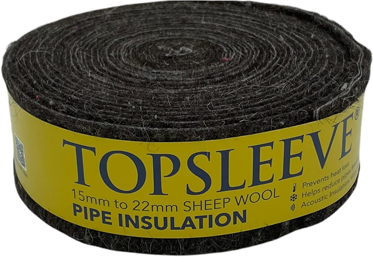 Topsleeve Pipe insulation Lagging for 15mm and 22mm pipes, 50mm x 7.2m Roll