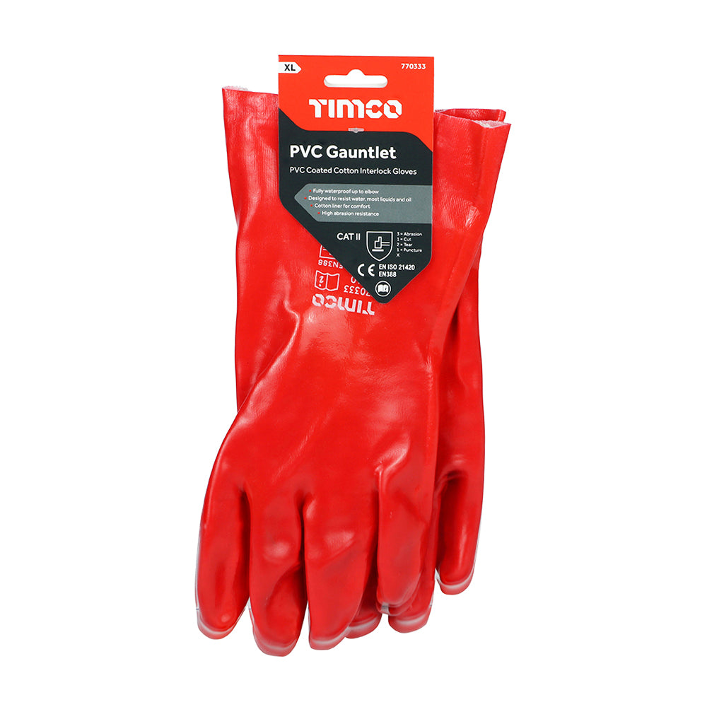 Timco PVC Gauntlets - PVC Coated Cotton Interlock X Large – plumbflex.co.uk