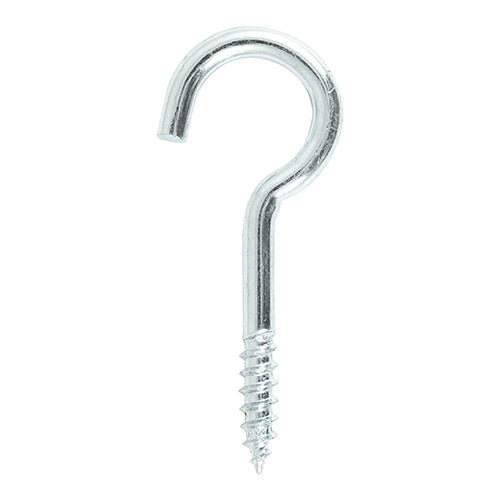 Timco Screw Hooks - Zinc 80mm - 3 Pieces