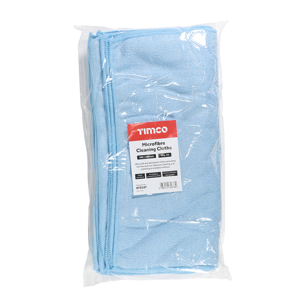 Timco Microfibre Cleaning Cloths 380 x 380mm - 10 Pieces