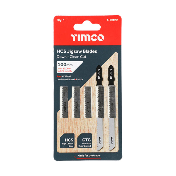 Timco Jigsaw Blades - Wood Cutting - HCS Blades T101BR - 5 Pieces