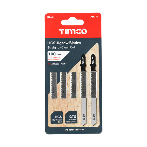 Timco Jigsaw Blades - Wood Cutting - HCS Blades T101B - 5 Pieces