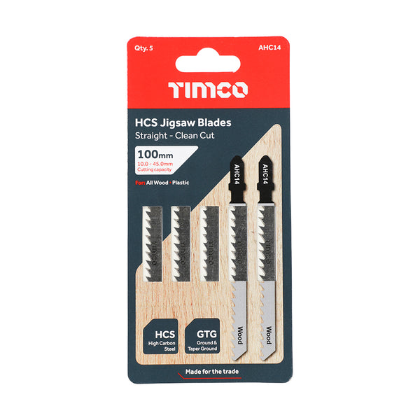 Timco Jigsaw Blades - Wood Cutting - HCS Blades T101D - 5 Pieces