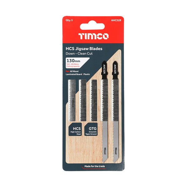 Timco Jigsaw Blades - Wood Cutting - HCS Blades T101BRLong - 5 Pieces