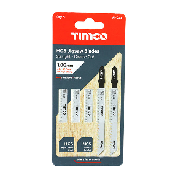 Timco Jigsaw Blades - Wood Cutting - HCS Blades T111C - 5 Pieces