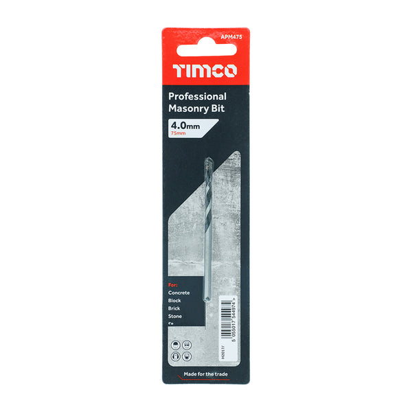 Timco Professional Masonry Bit 4.0 x 75